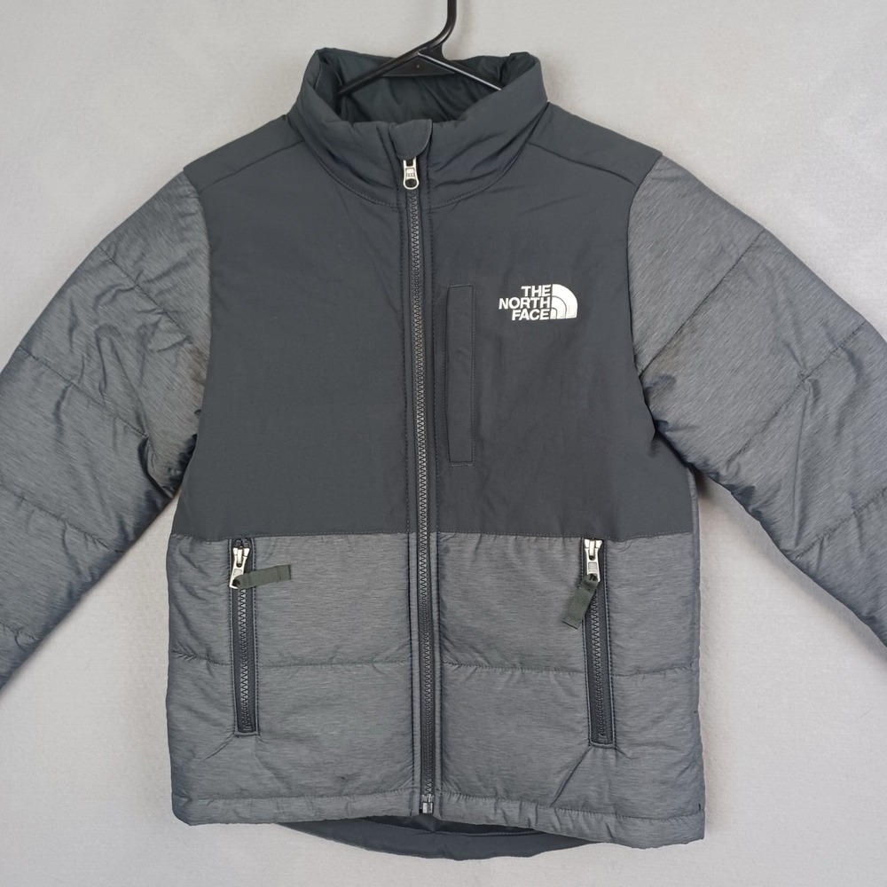 The North Face Youth Small 7/8 Gray Black Insulated Puffer Jacket